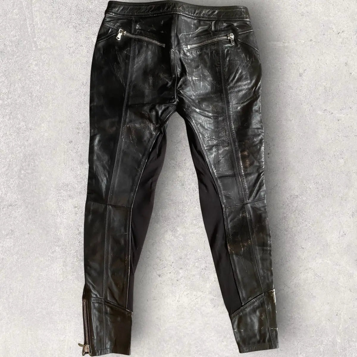 Valentino - Painted Leather Biker Pants