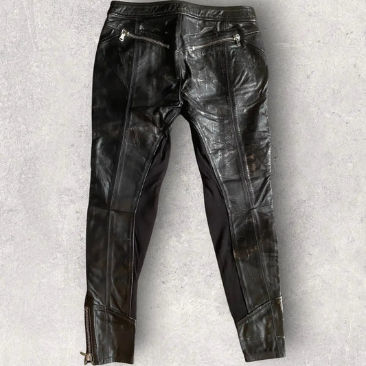 Valentino - Painted Leather Biker Pants