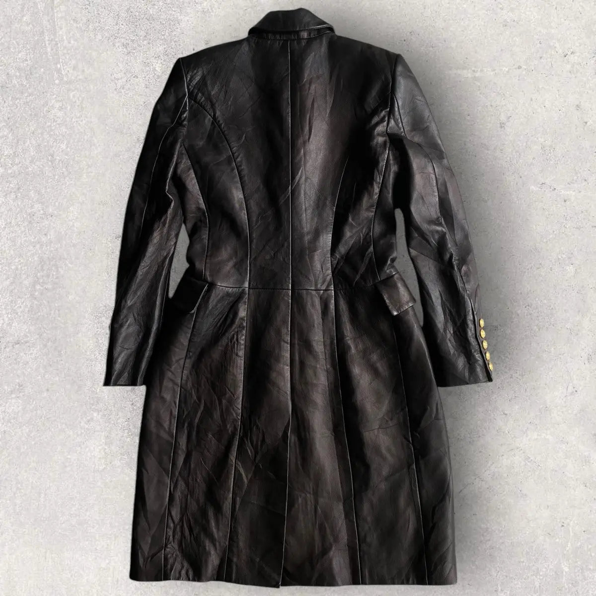 Balmain - Double Breasted Sheep Leather Coat