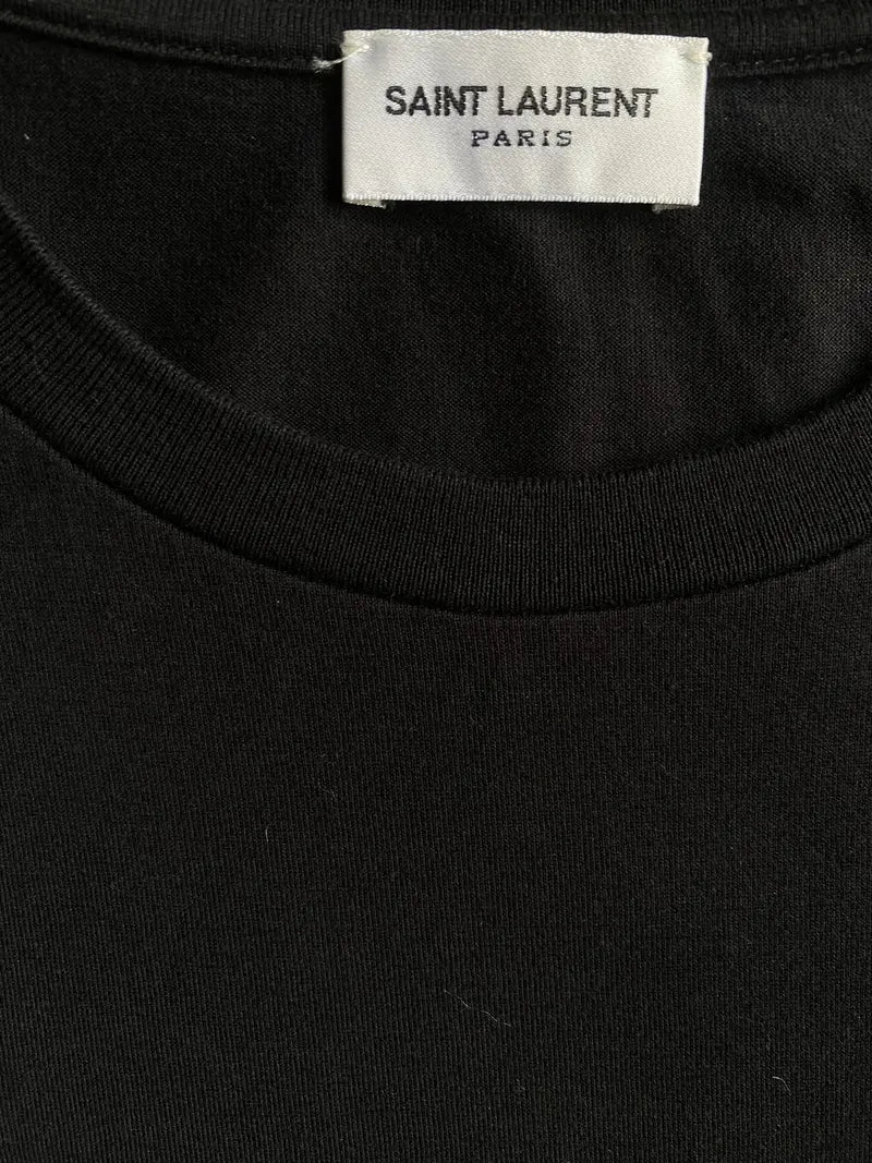 Saint Laurent Paris - SLP Logo Oversize Cropped T Shirt