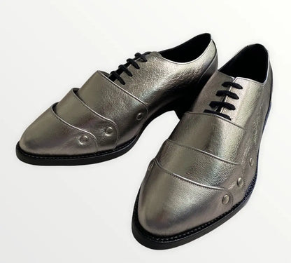 Comme des Garcons Homme Plus : Fall 16 Runway Silver Armor Shoes