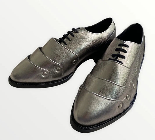 Comme des Garcons Homme Plus : Fall 16 Runway Silver Armor Shoes