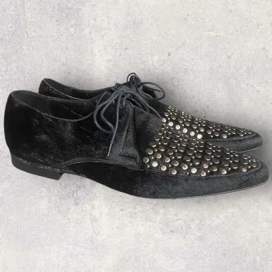 Burberry - Fall13 Studded Black Pony Hair Shoes christopher bailey