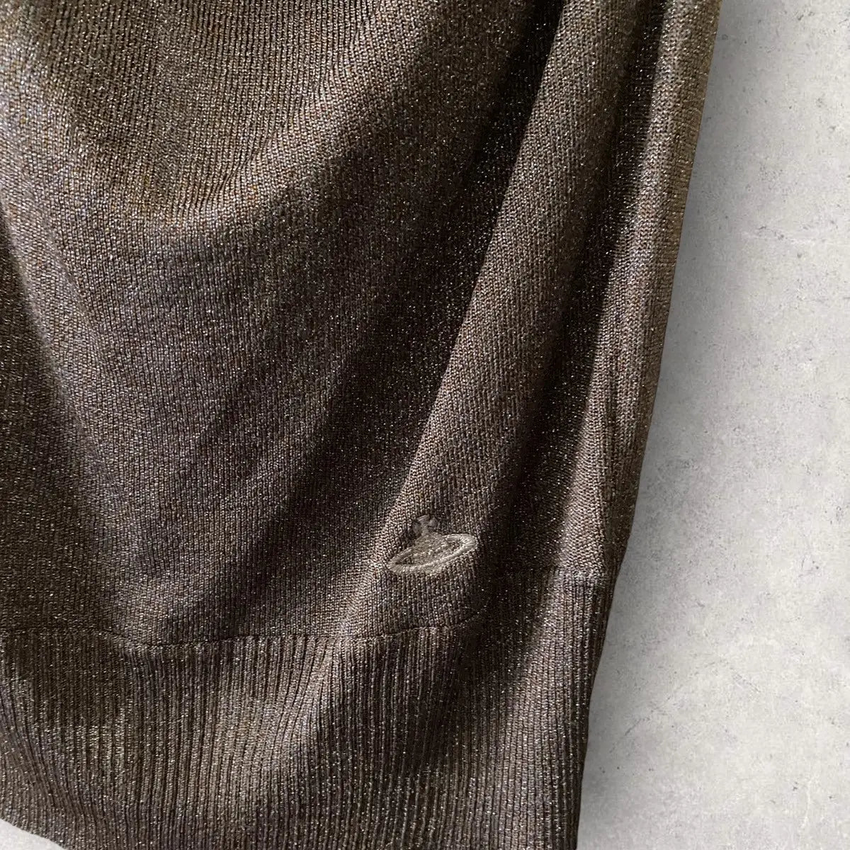 Vivienne Westwood - Fall 2011 Brown Glitter Cowl Neck Dress