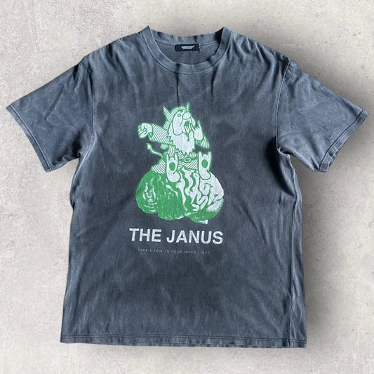 Undercover - SS18 The Janus Grey Acid Wash Oversize Tee