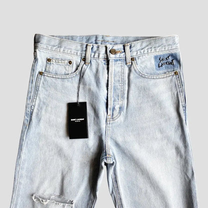 Saint Laurent Paris - Fall 2017 Light Blue Slim Fit Jeans
