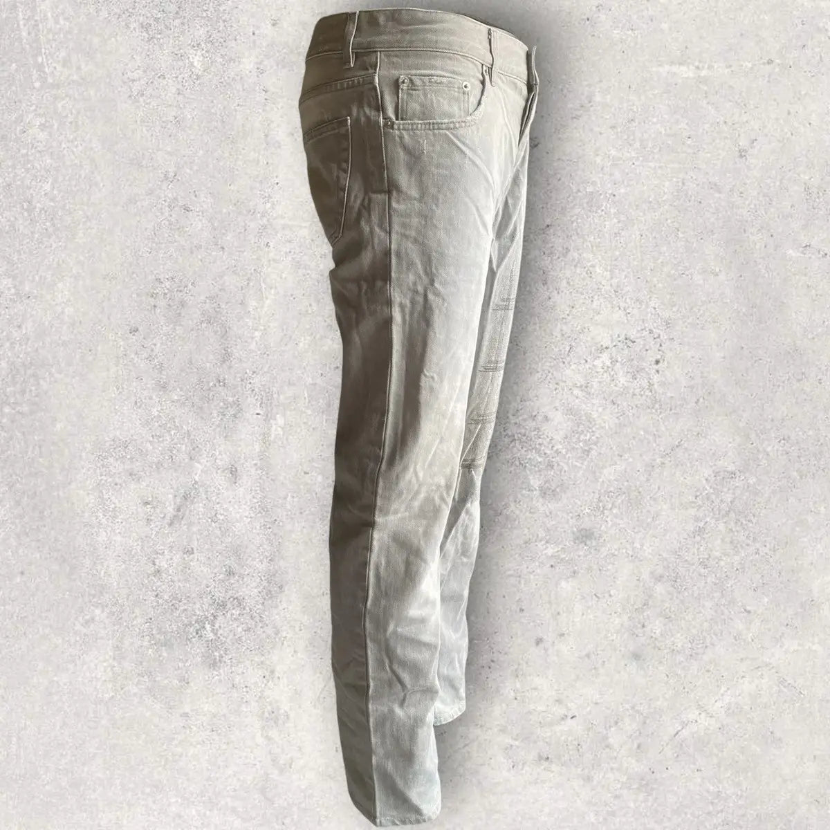 Helmut Lang - Archive Embroidered Grey Fade Denim Low Waist Contour fit