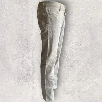 Helmut Lang - Archive Embroidered Grey Fade Denim Low Waist Contour fit