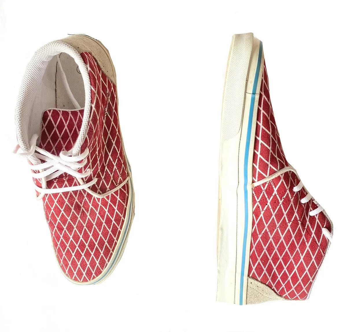 Undercover - FW16 Red Suede Fence-Print Chukka Boots Sneakers