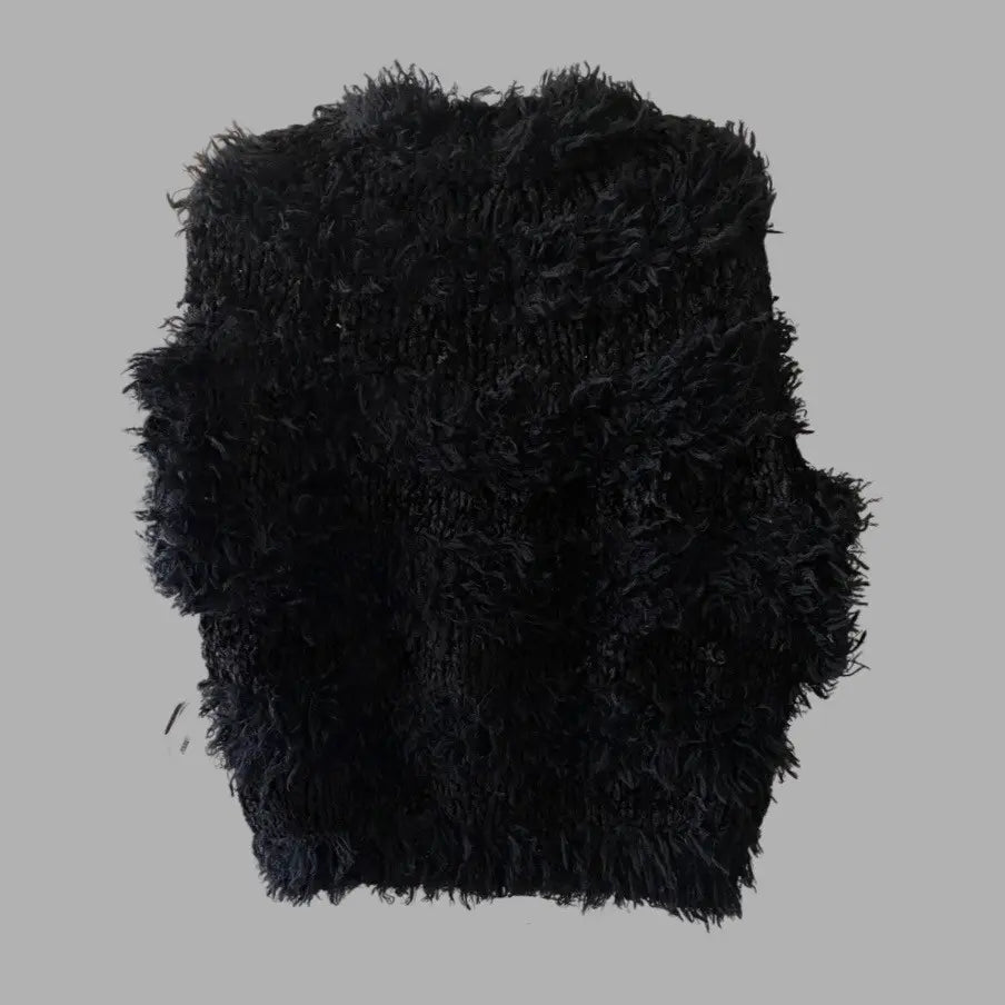 Comme des Garcons - Wool Rayon faux Fur Asymmetric Blouse