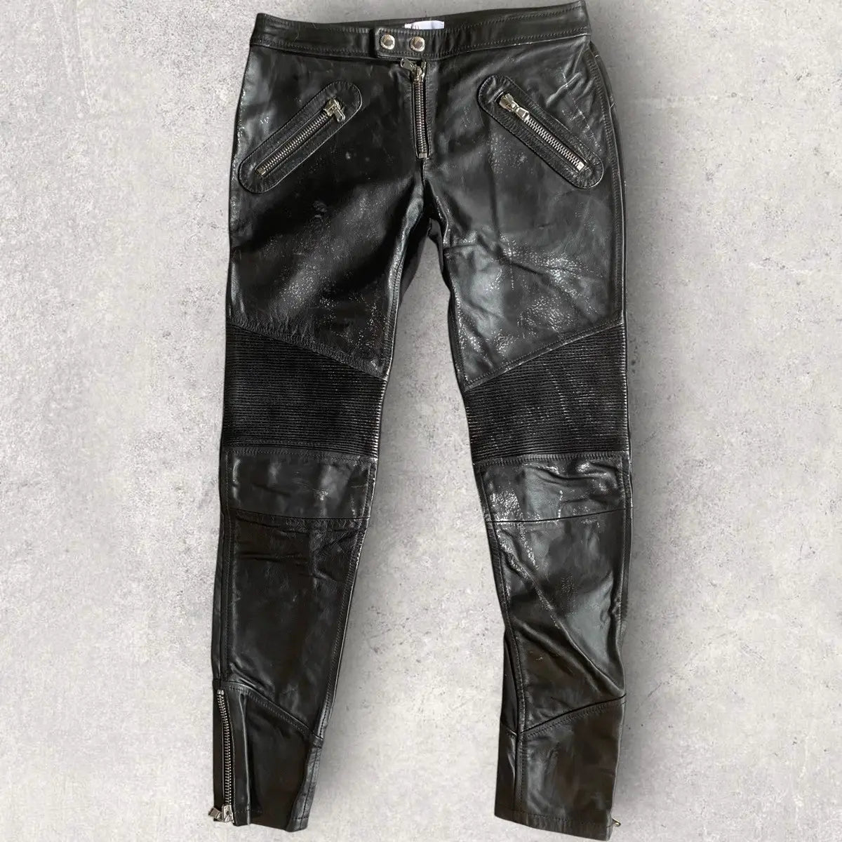 Valentino - Painted Leather Biker Pants