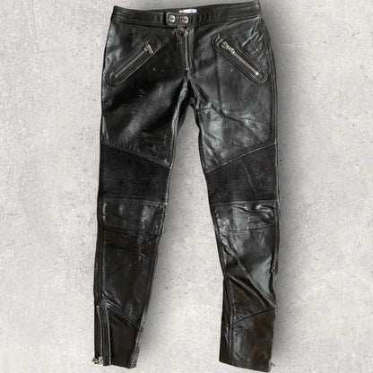 Valentino - Painted Leather Biker Pants
