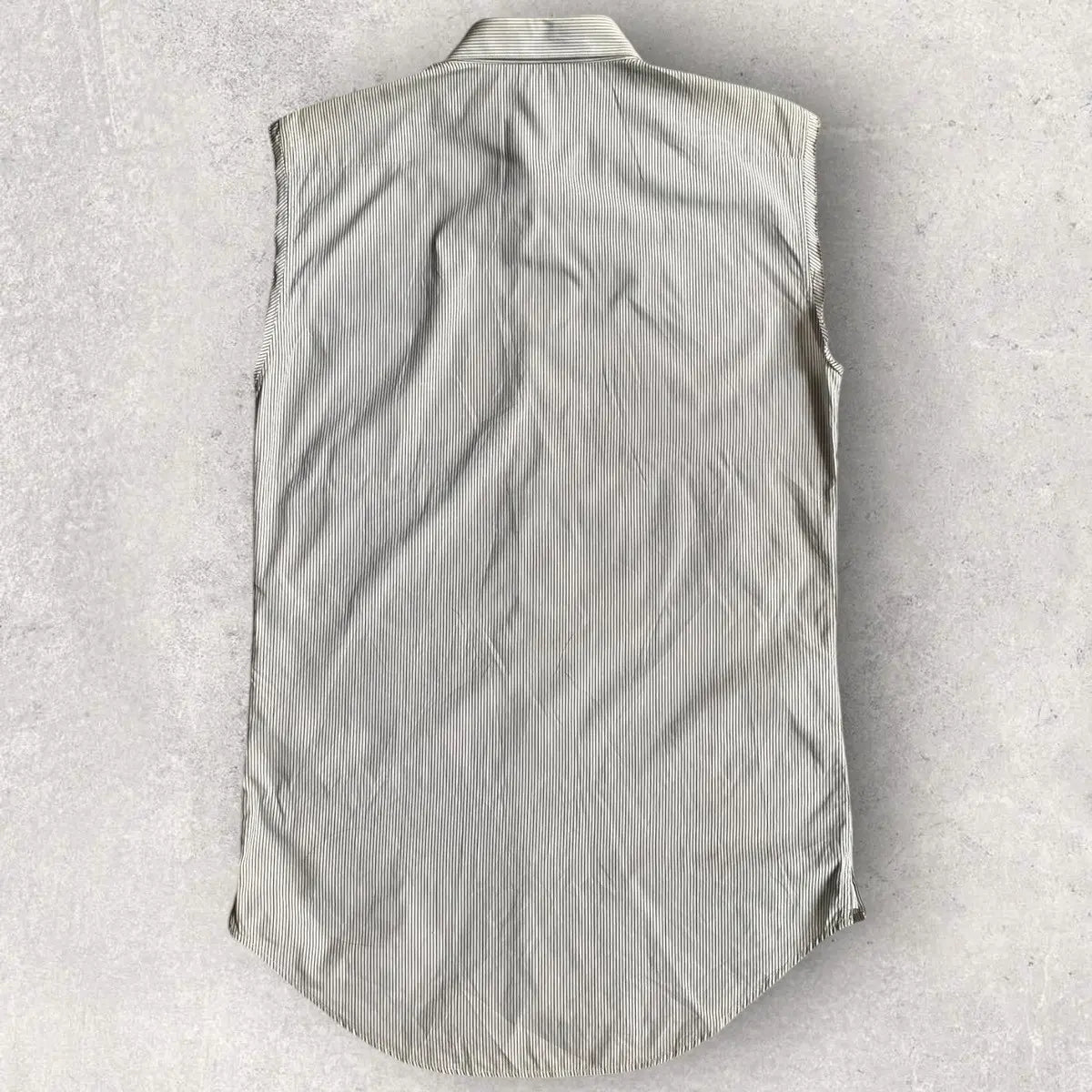 Dior × Hedi Slimane - SS05 Runway Guitar Embroidered Pinstripes Sleeveless Shirt