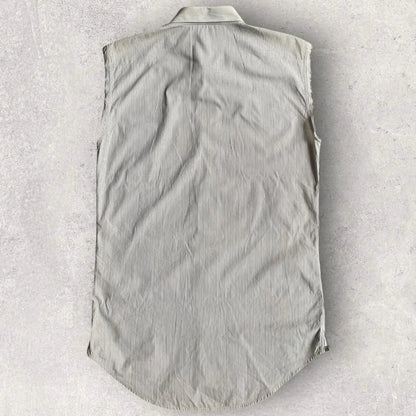 Dior × Hedi Slimane - SS05 Runway Guitar Embroidered Pinstripes Sleeveless Shirt