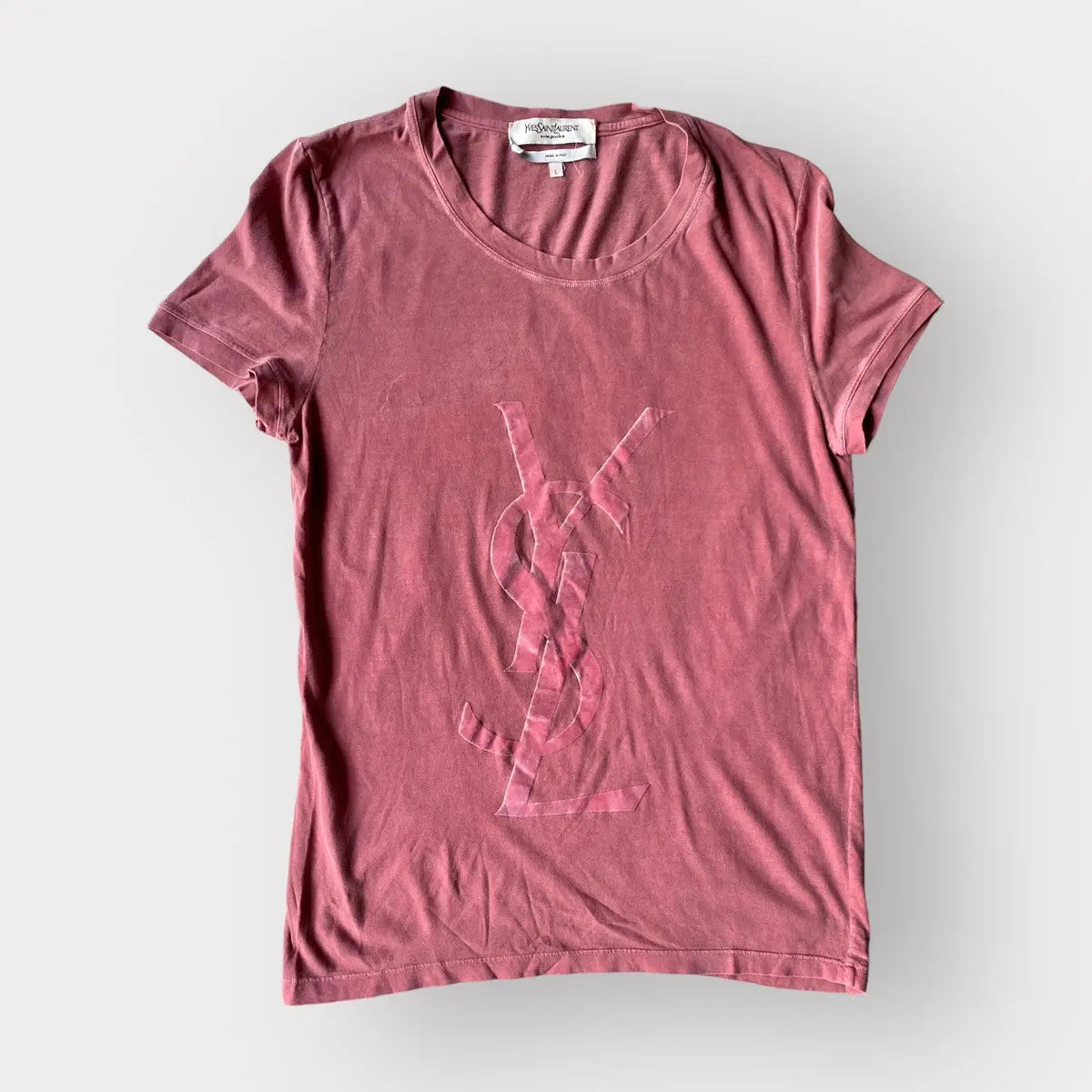 YSL- Velour Logo Print T Shirt