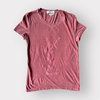 YSL- Velour Logo Print T Shirt