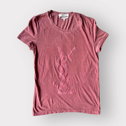 YSL- Velour Logo Print T Shirt