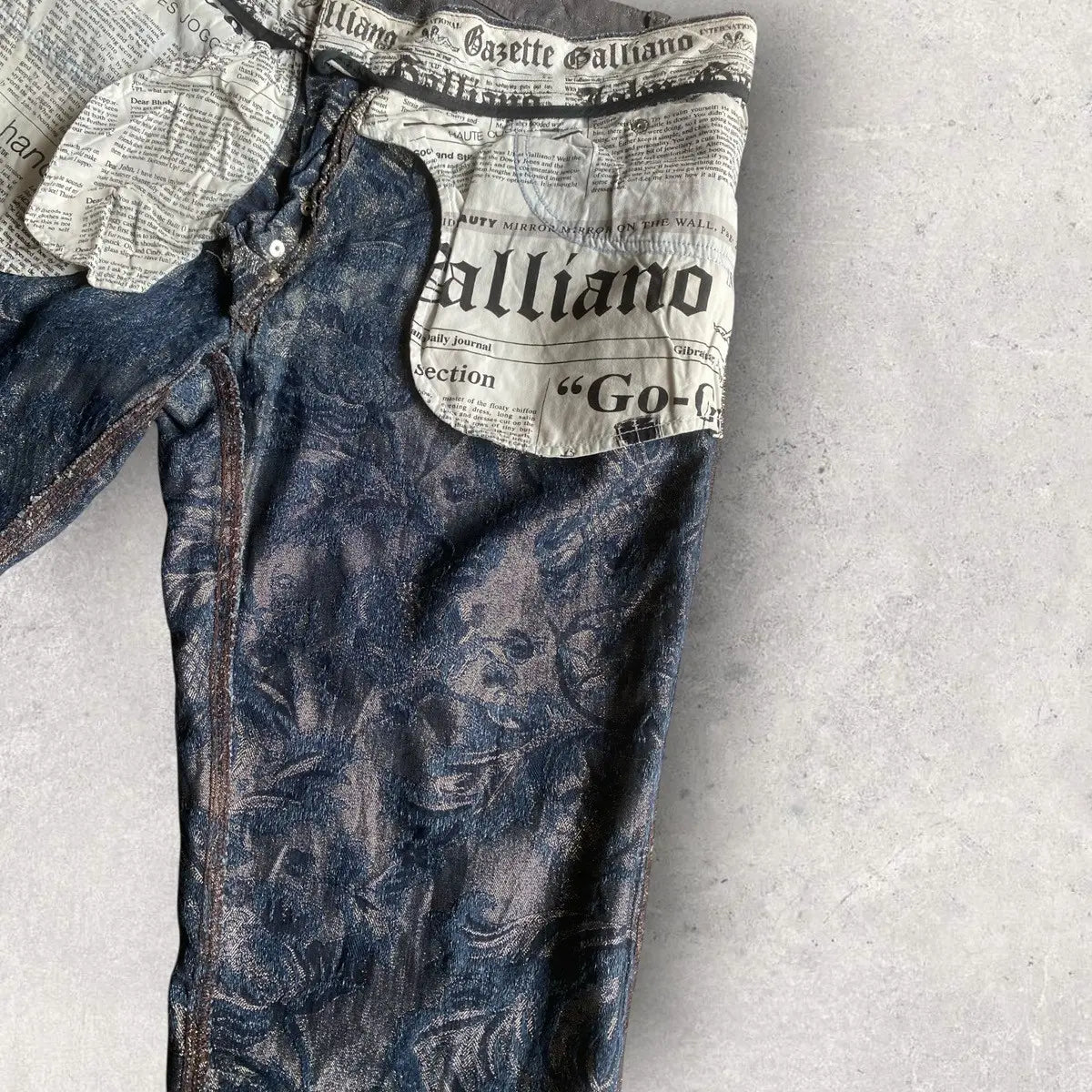 John Galliano - SS06 Wax Floral Jacquard Pants