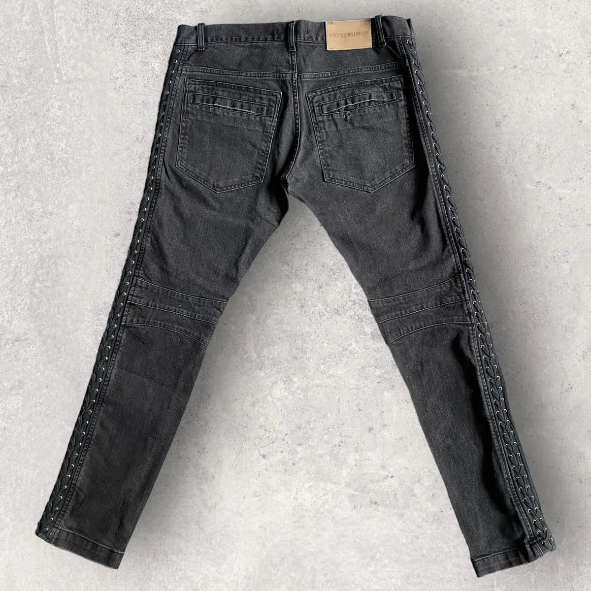 Balmain - Pierre Balmain Side Lace Biker Jeans  Men's US 35•Gently Used