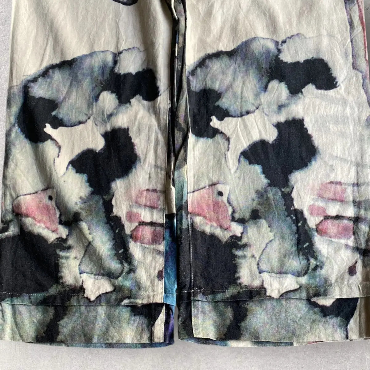 Yohji Yamamoto  SS10 Y’s Linen Blend Water Color Print Pants