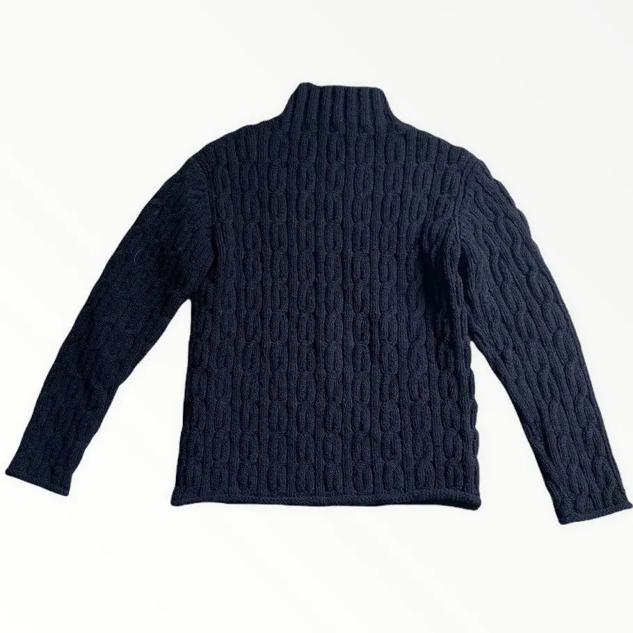 Yohji Yamamoto : AW03 Chain Link Stretch Heavy Knit Wool Fisher Man Sweater