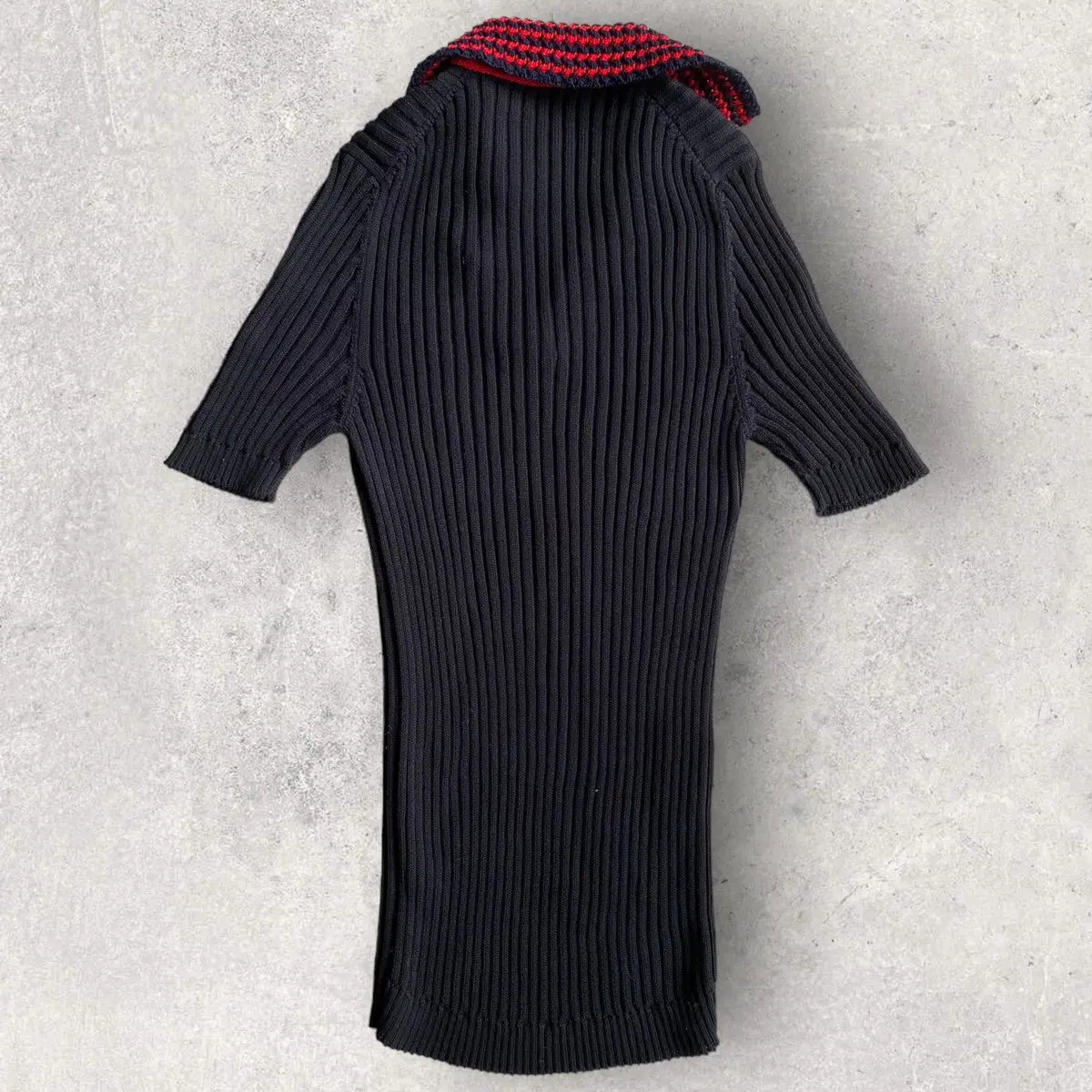 Prada - 00’ Ribbed Polo With Knit Collar