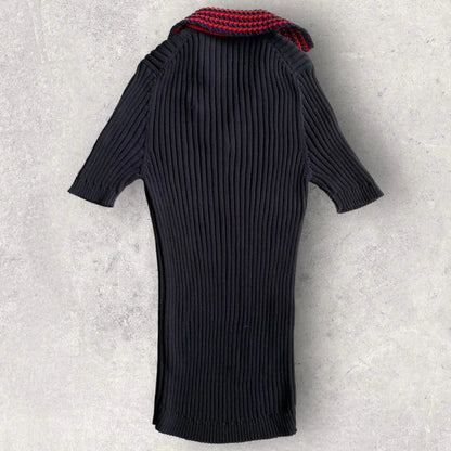 Prada - 00’ Ribbed Polo With Knit Collar