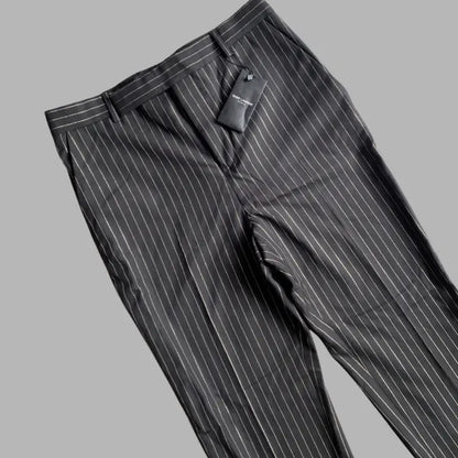 Saint Laurent Paris - SLP Black Gold Stripe Wool Trousers
