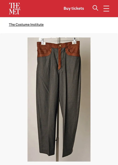 Vivienne Westwood - Vintage 80’s Museum Piece Leather Waist Stripes Pants