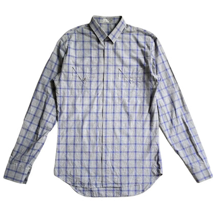 Dior - Fall09 Blue/Grey Plaid Pointed Flap Pockets Shirt