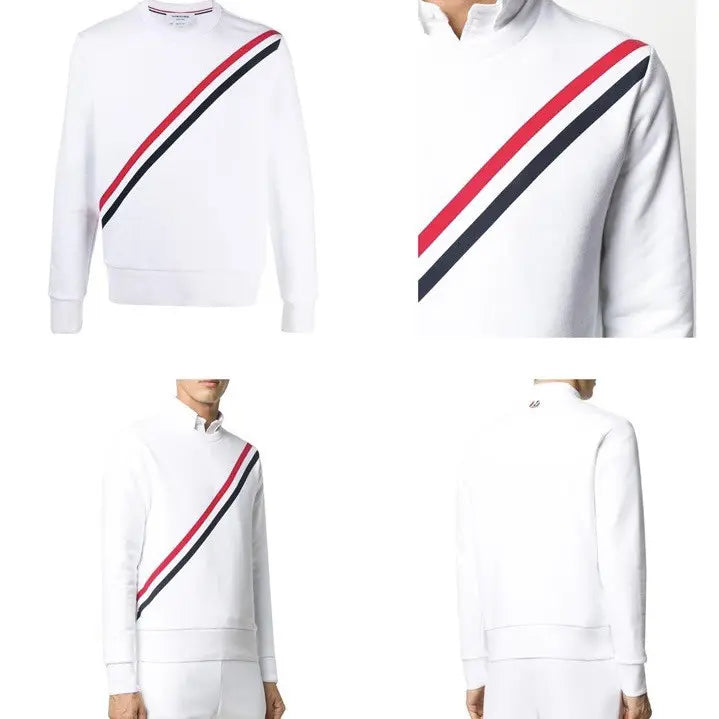 Thom Browne - SS21 Diagonal Stripe Crew Neck Sweater