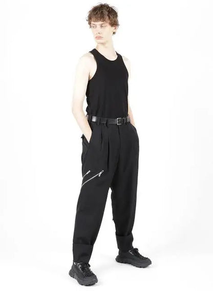 Yohji Yamamoto  Sample SS22 Linen Ink Dye Zip Cuffs Zip Pants
