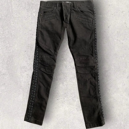 Balmain - SS13 Balmain Side Lace Biker Denim
