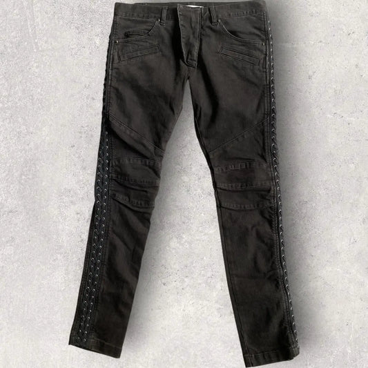 Balmain - SS13 Balmain Side Lace Biker Denim