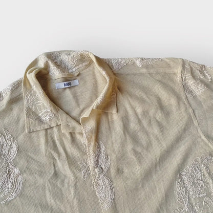 Bode - Moth Veil embroidered Mesh shirt