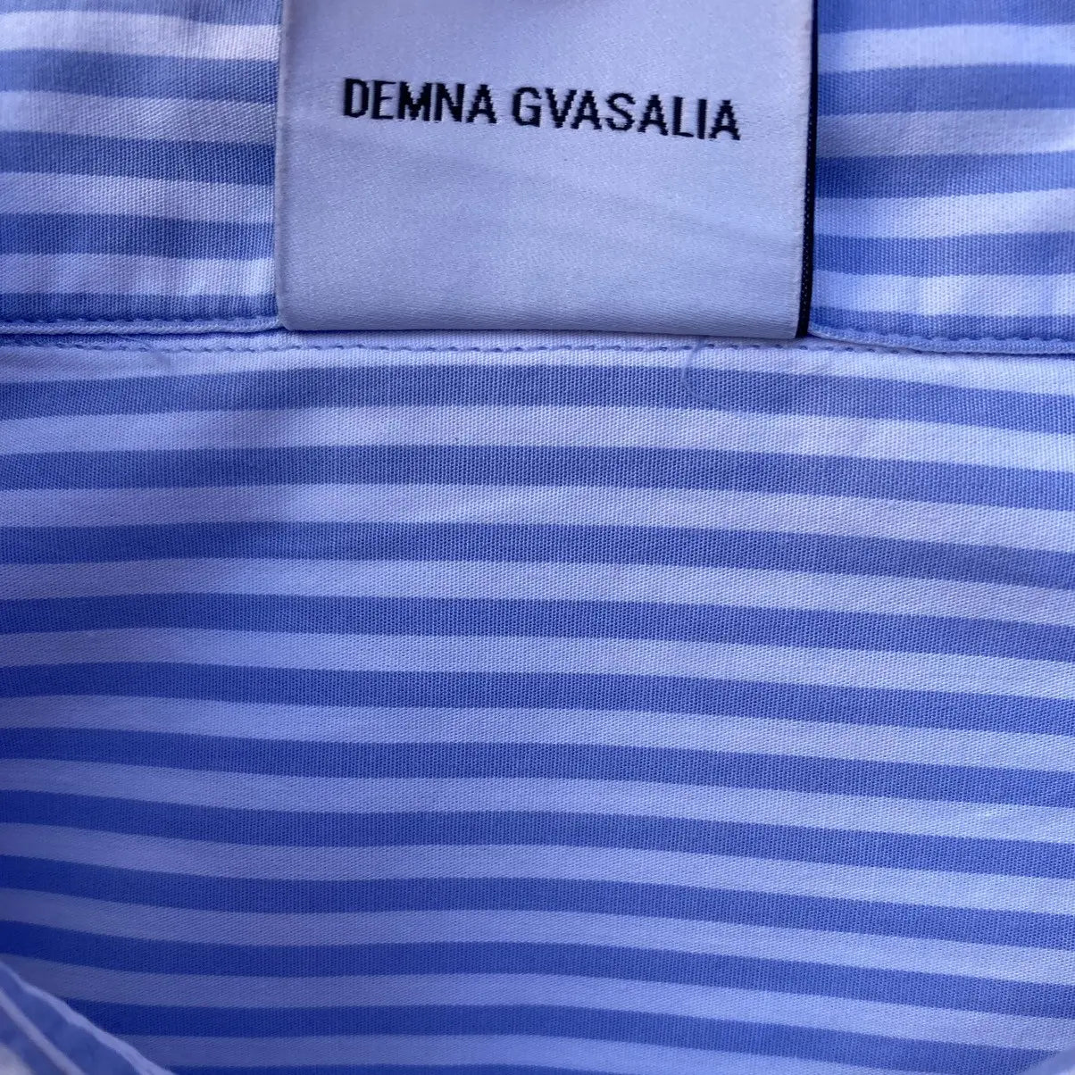 Vetements - SS19 Blue Stripes Oversized Cropped Shirt