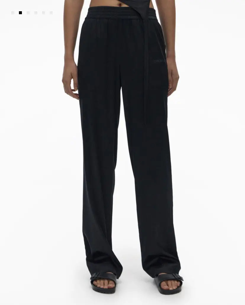 Helmut Lang - Wide Leg Silk Pant with an elastic waistband