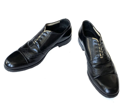 Prada - Deconstructed Leather Brogue Shoes Toe Cap