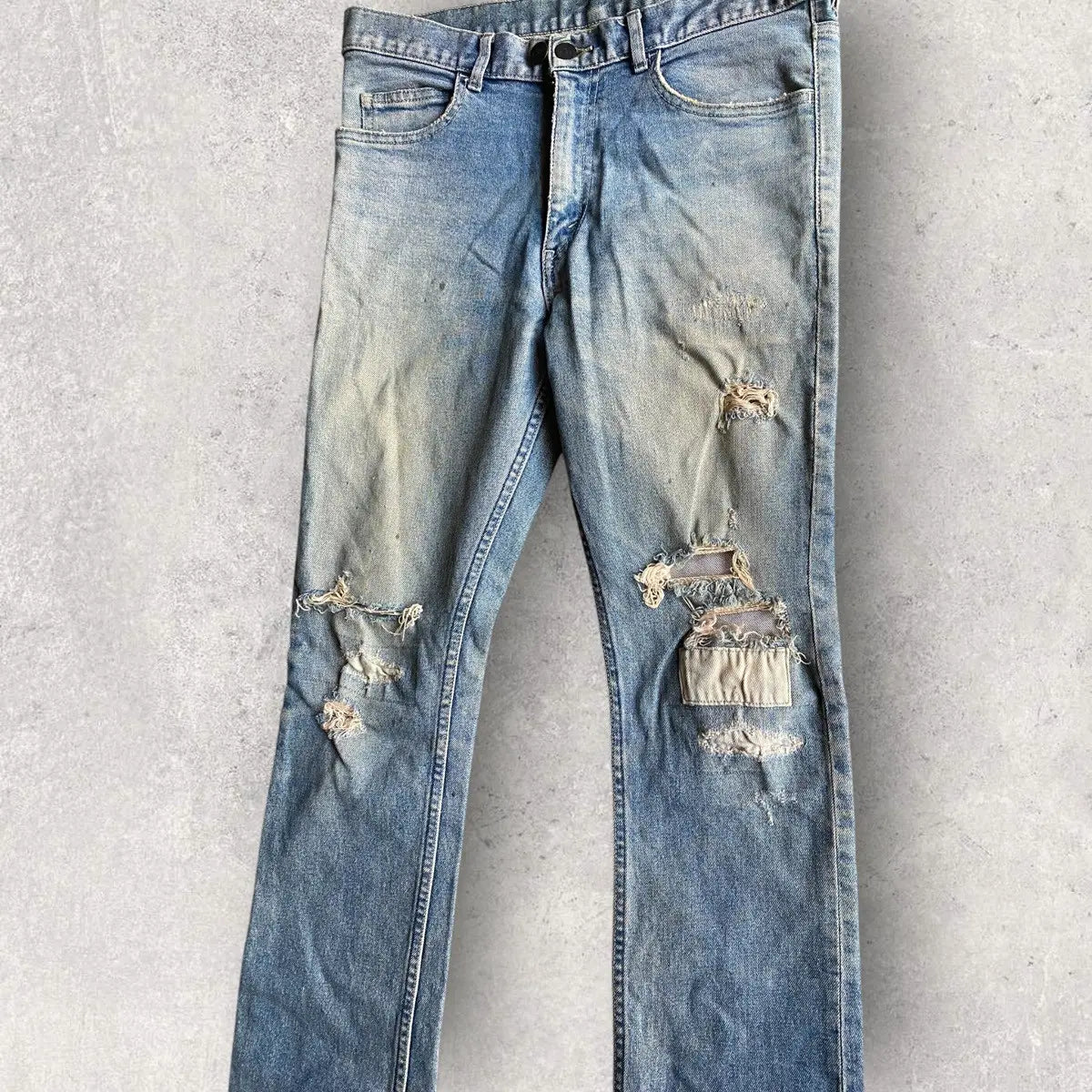 N.Hoolywood - Distress Bootcut Stretch Denim