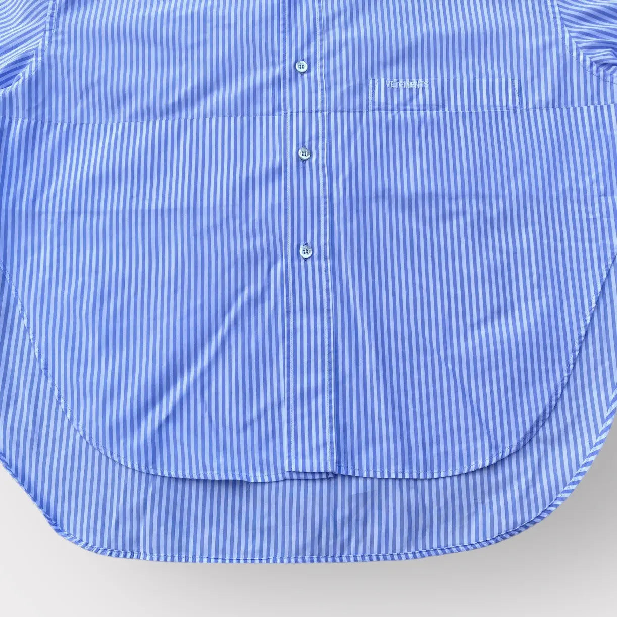 Vetements - SS19 Blue Stripes Oversized Cropped Shirt