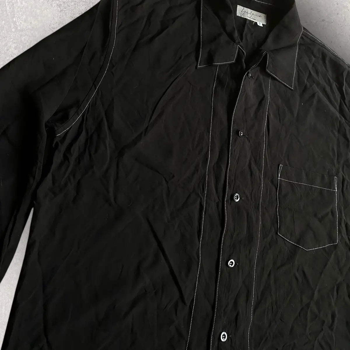 Yohji Yamamoto - Mainline Contrast Stitch Rayon Oversize Shirt