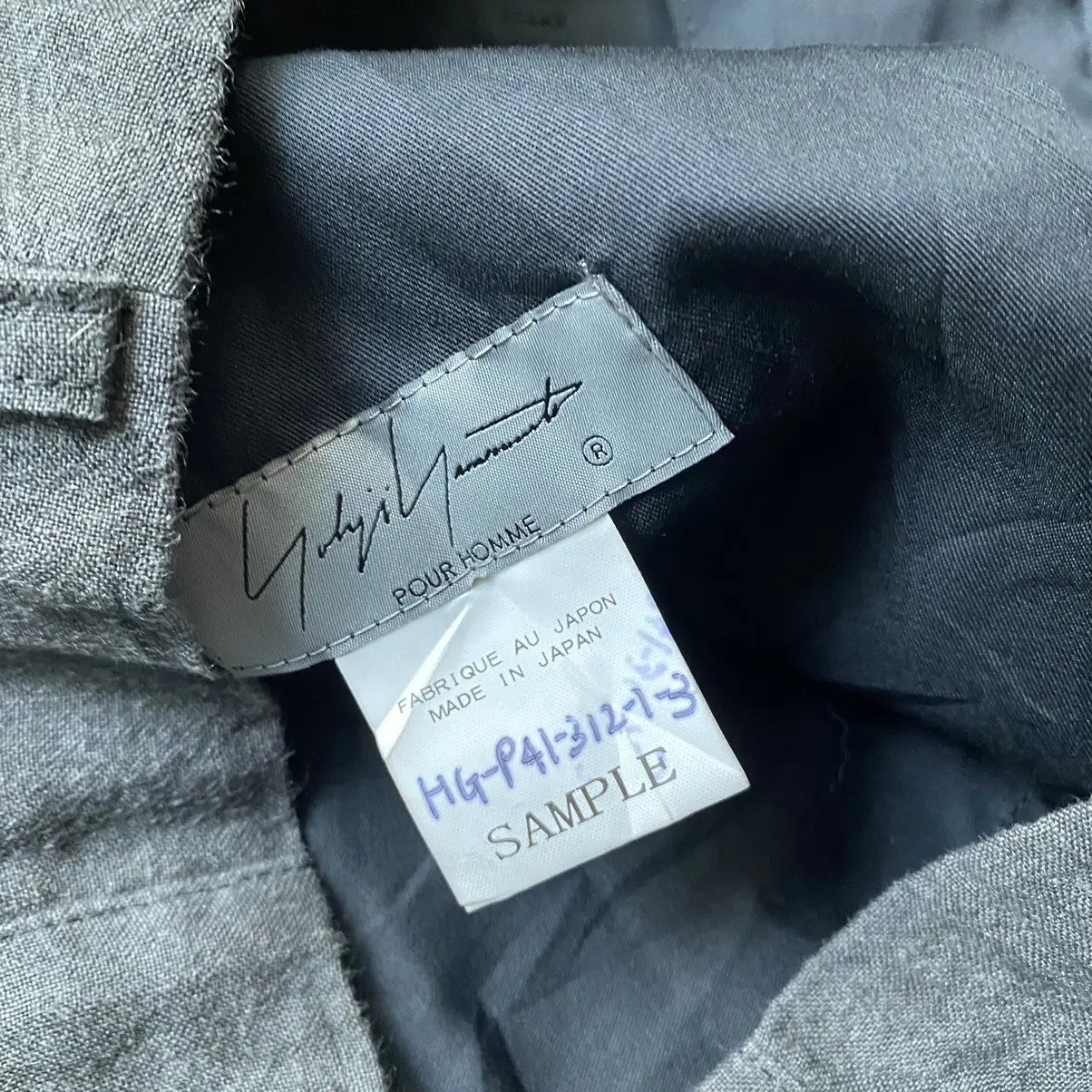 Yohji Yamamoto  Sample SS22 Linen Ink Dye Zip Cuffs Zip Pants