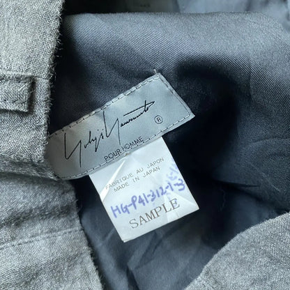 Yohji Yamamoto  Sample SS22 Linen Ink Dye Zip Cuffs Zip Pants