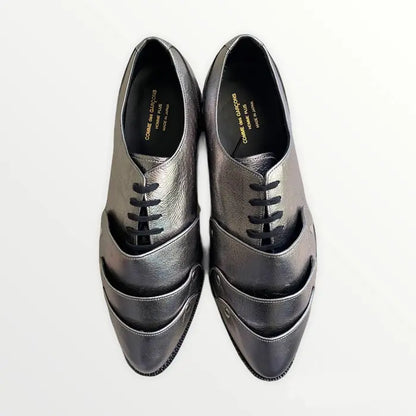 Comme des Garcons Homme Plus : Fall 16 Runway Silver Armor Shoes