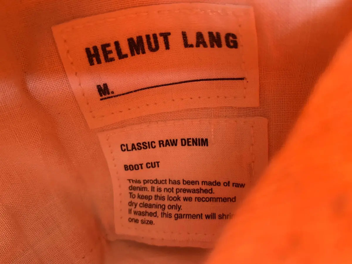Helmut Lang : Helmut Lang Archive Safety Orange SS2000 Denim