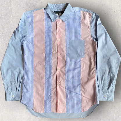 Comme des Garcons - Fall15 Pink/Stripe Patches Shirt