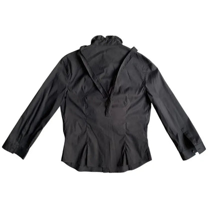 Prada - Black Ruffle Stretch Shirt