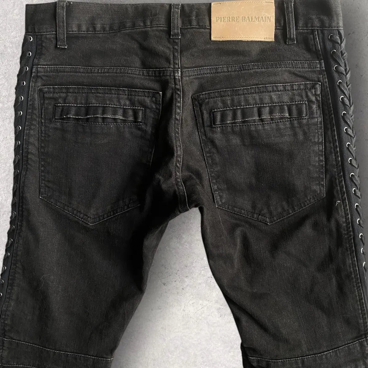 Balmain - SS13 Balmain Side Lace Biker Denim