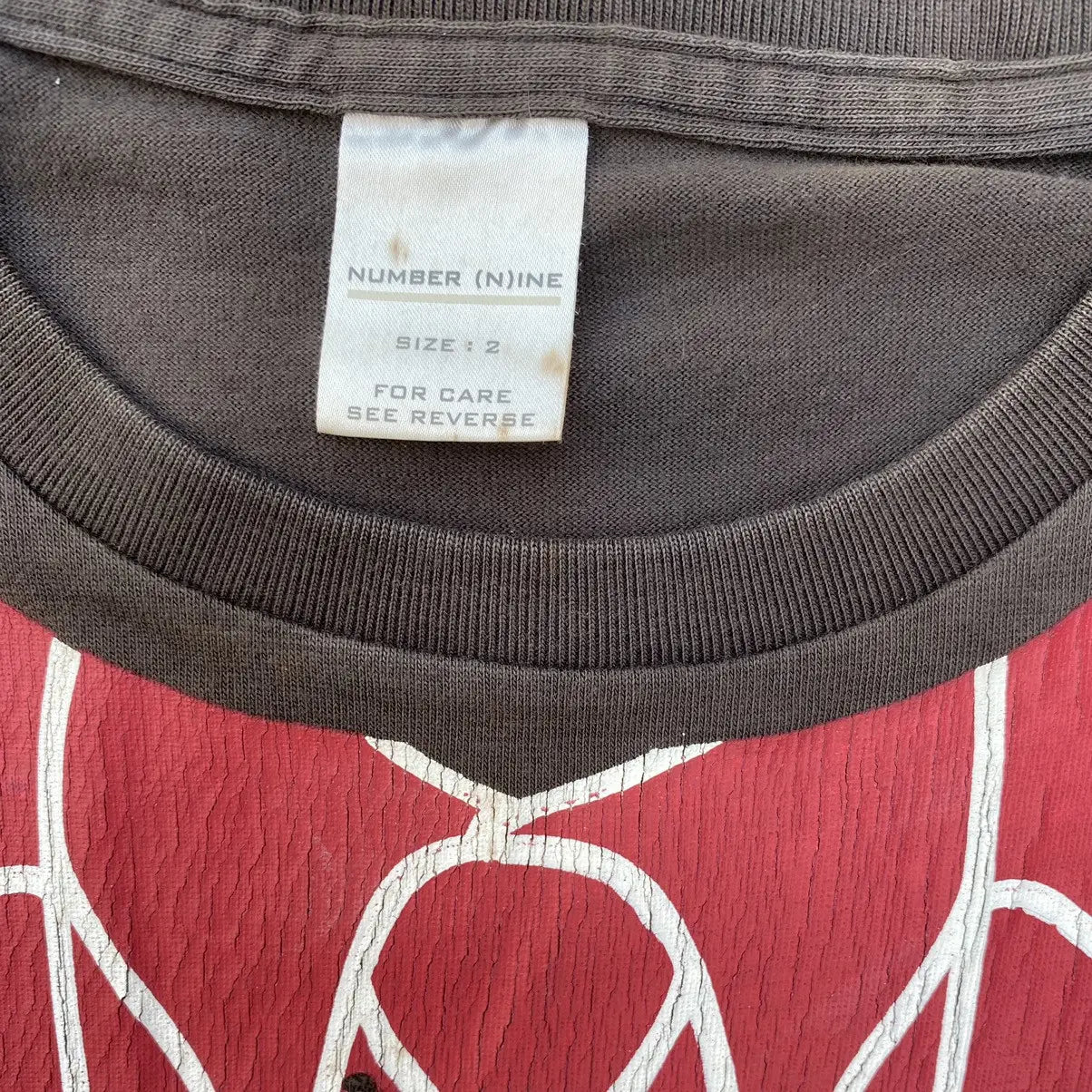 Number (N)ine - SS01 “Time Migration” School Of Visual Comedy Print Tee