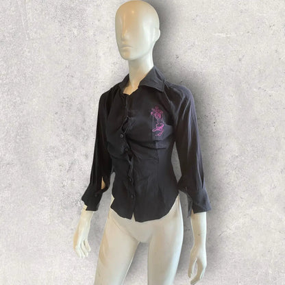 Vivienne Westwood - Gold Label Pan Embroidered Silk Drunken Shirt